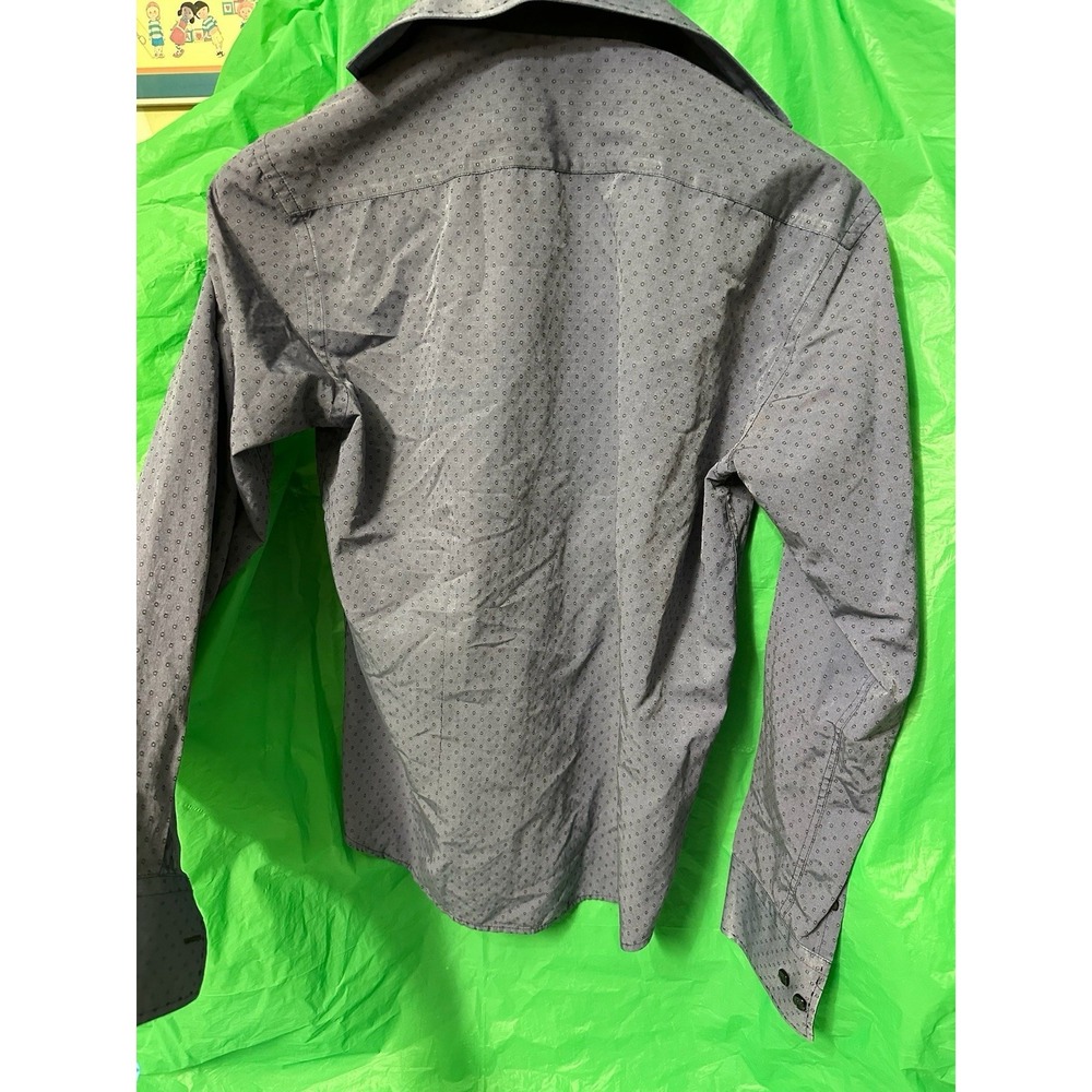 Bespoke Men's Dress Shirt Medium Blue Pattern Button Down Long Sleeve - Picture 7 of 7